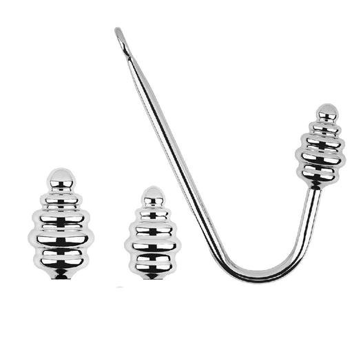 Anal Hooks Set 8826 Anal Screw-in GreatBenefit Ribbed Hook 1017